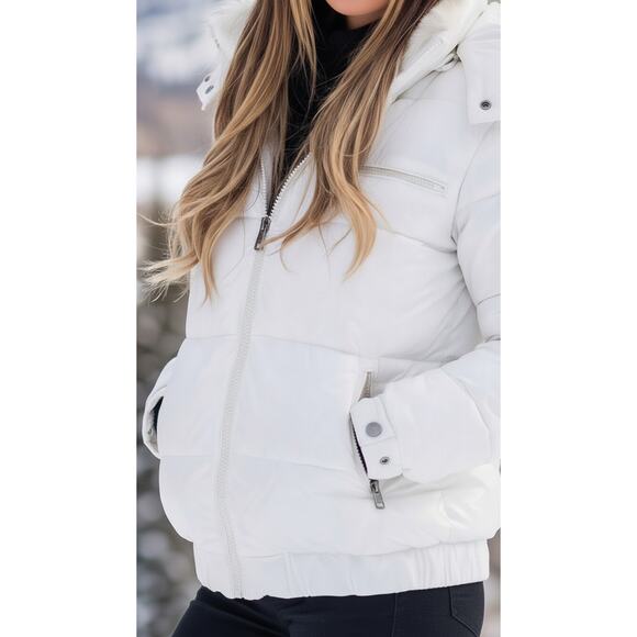 NWT Spire By Galaxy Water-Resistant Puffer Jacket Coat Puffer Ski White S - Picture 3 of 9